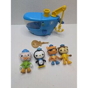 Fisher Price Octonauts Blue Gup C Vehicle Submarine with 5 Figures & Anchor Hook